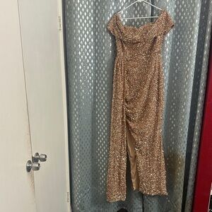 SHEIN Gold Sequin Maxi Dress